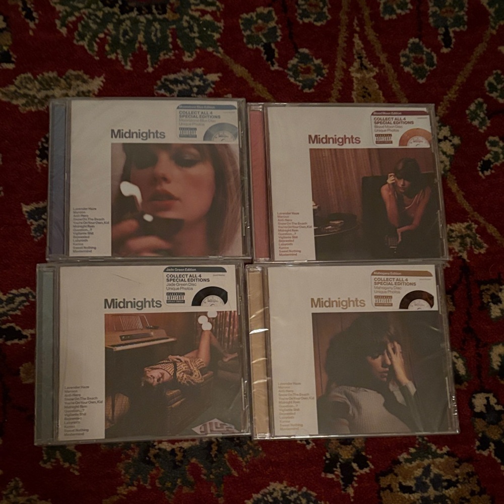 Taylor Swift Midnights CD Collection - Red, White, Brown Covers